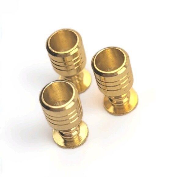 Vintage Doll House Dollhouse Furniture Brass Miniature 1/2" Metal Goblet Cup - Picture 2 of 6